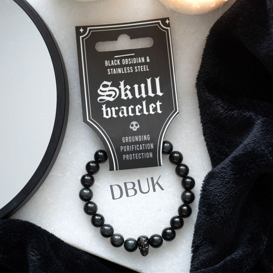 Black Obsidian Skull Bracelet