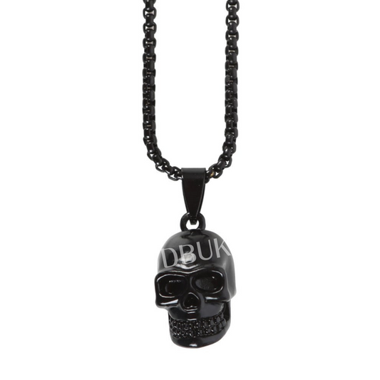 Black Obsidian Skull Necklace