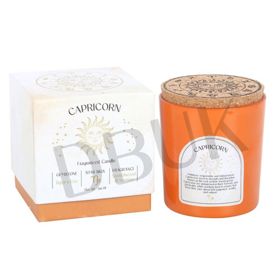 Capricorn Sandalwood & Jasmine Gemstone Zodiac Candle