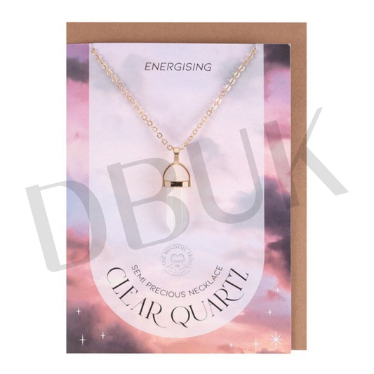 Clear Quartz Crystal Necklace & Card