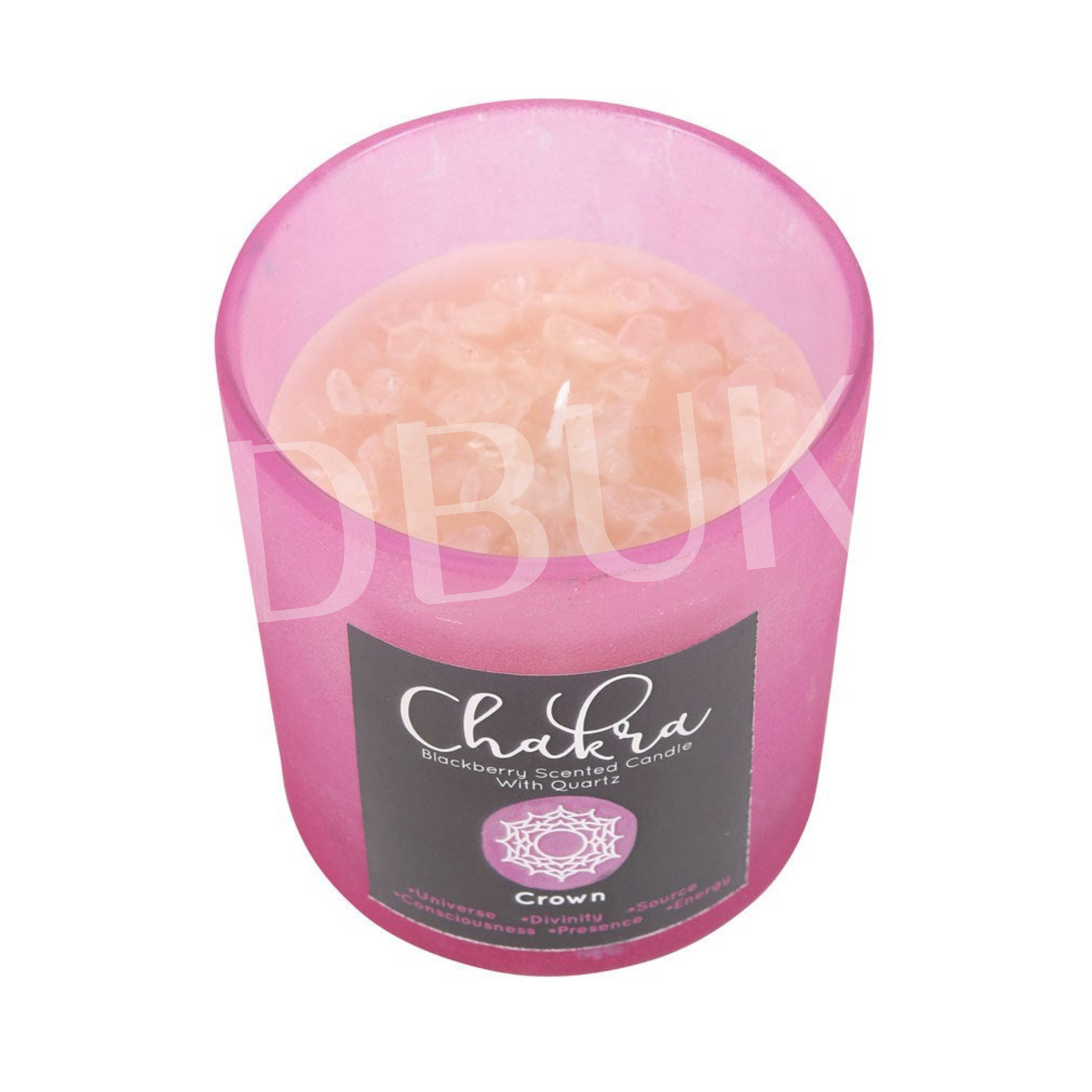 Crown Chakra Blackberry Crystal Chip Candle