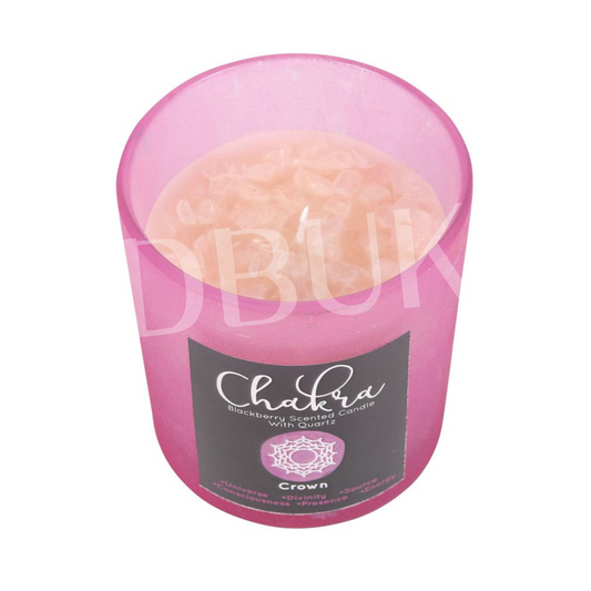 Crown Chakra Blackberry Crystal Chip Candle