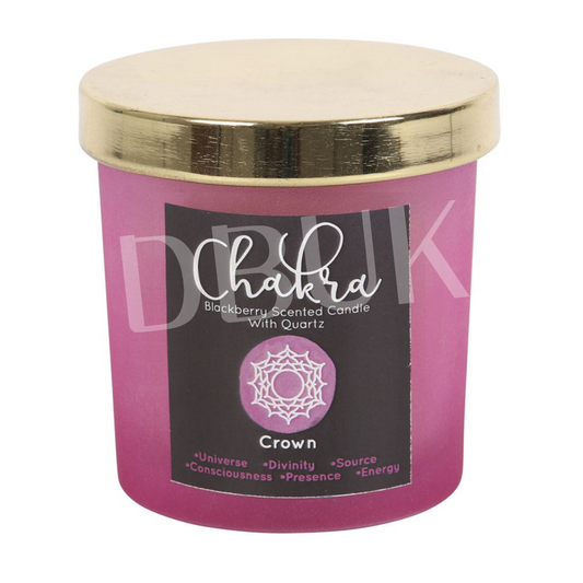 Crown Chakra Blackberry Crystal Chip Candle