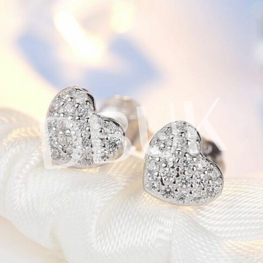 Crystal Heart Stud Earrings