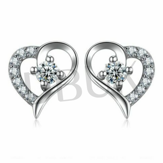 Crystal Heart Stud Earrings