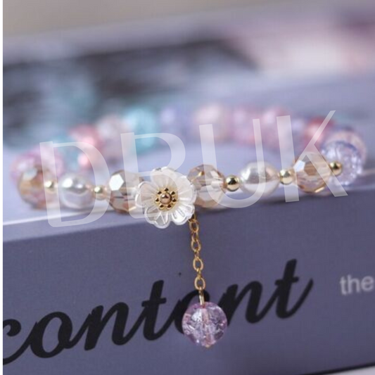 Daisy Beaded Charm Bracelet - Colorful