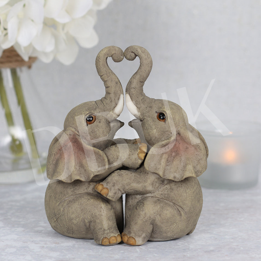 Elephant Embrace Elephant Couple Ornament