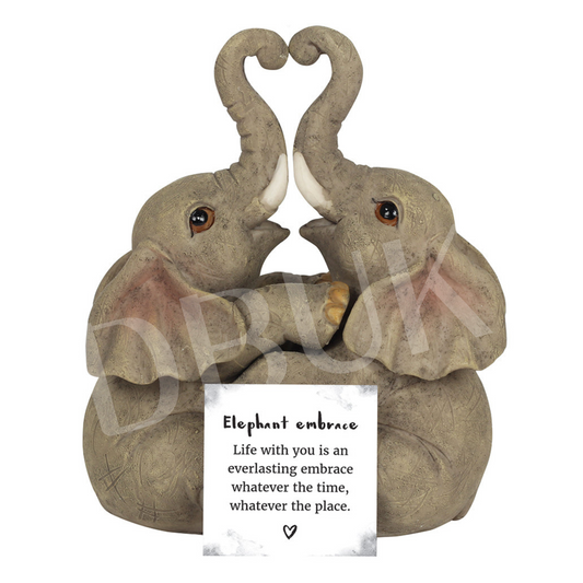 Elephant Embrace Elephant Couple Ornament