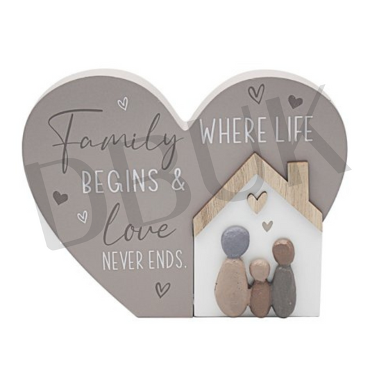 Family Heart Plaque 21cm