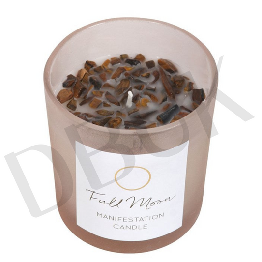 Full Moon Eucalyptus Crystal Chip Candle