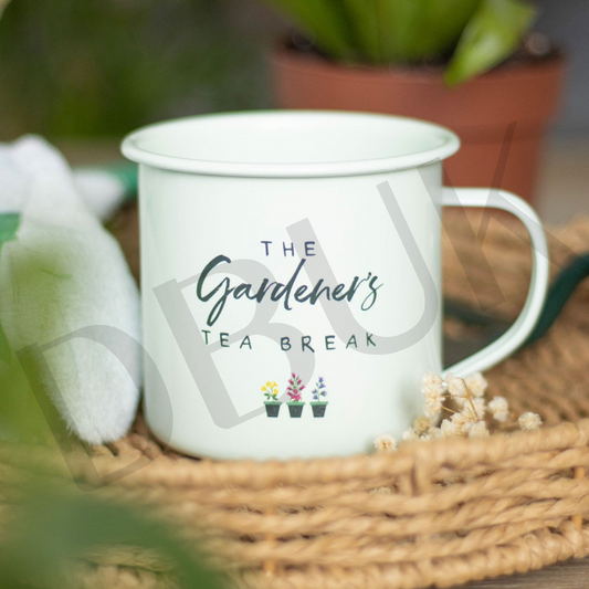 Gardener's Tea Break Enamel Mug