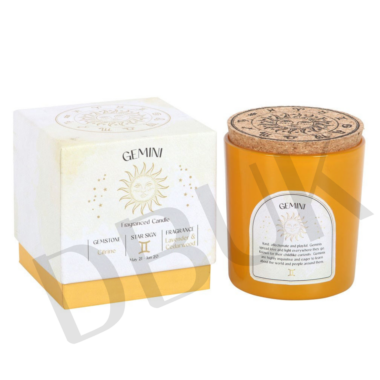 Gemini Lavender & Cedarwood Gemstone Zodiac Candle