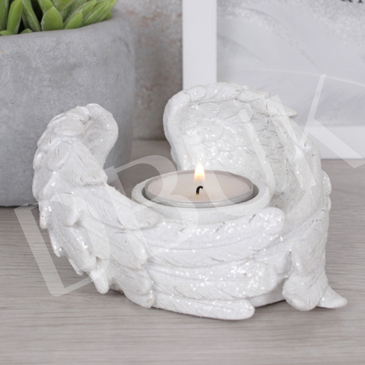 Glitter Angel Wing Candle Holder