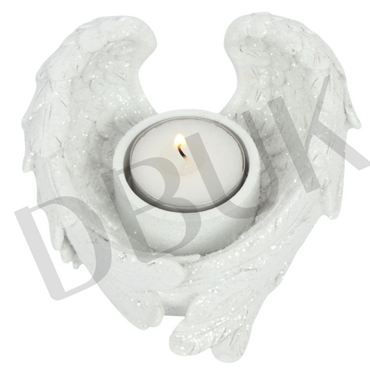 Glitter Angel Wing Candle Holder