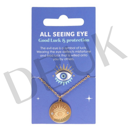 Gold Toned All Seeing Eye Necklace