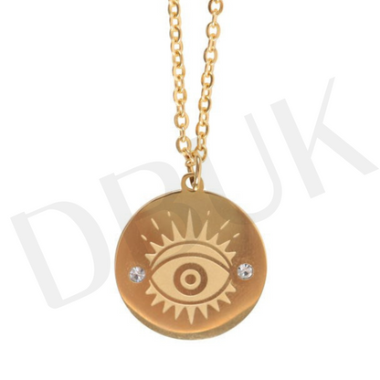 Gold Toned All Seeing Eye Necklace