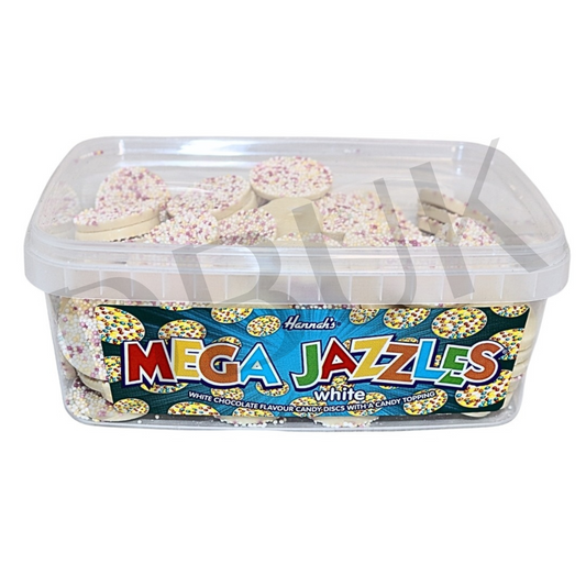Hannahs White Chocolate Mega Jazzles Tub 600g