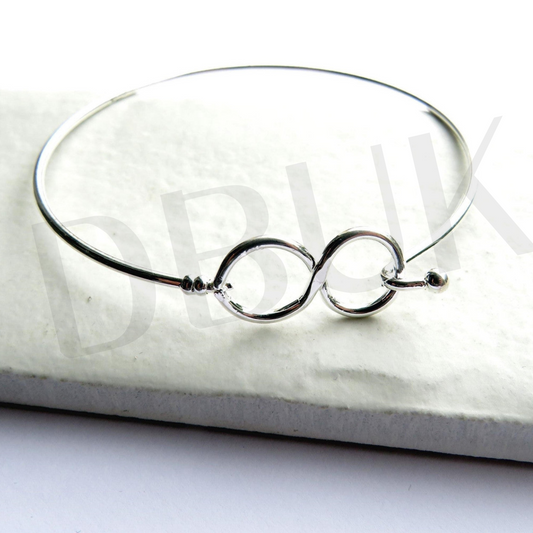 Infinity Silver Bangle