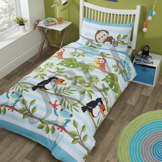 Kids Reversible Duvet Set - Rainforest