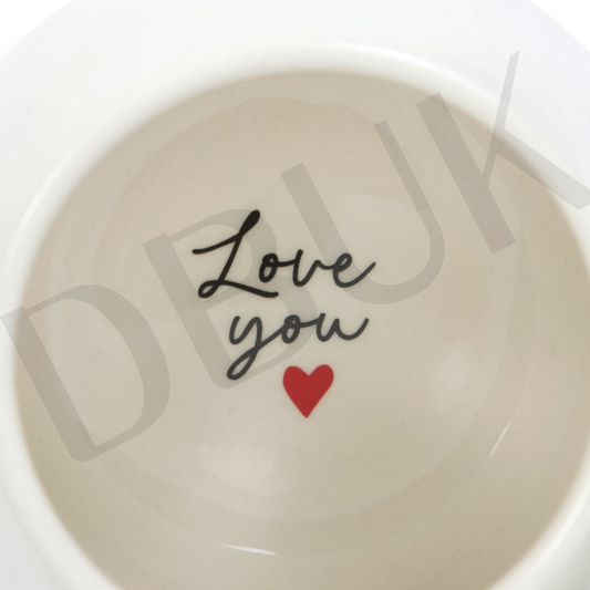 Love Heart Hidden Message Round Mug
