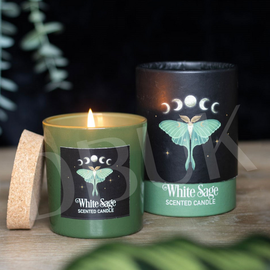 Luna Moth White Sage Candle