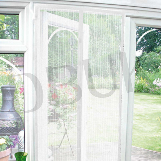 Magnetic Insect Guard Door Screen Curtain - White
