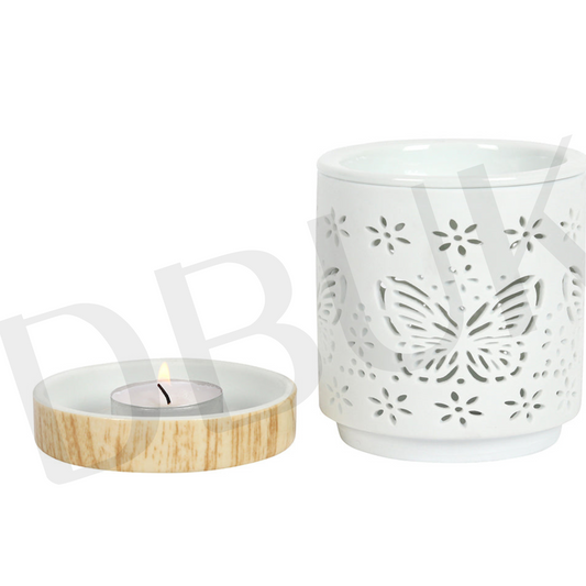 Matte Ceramic Butterfly Oil Burner