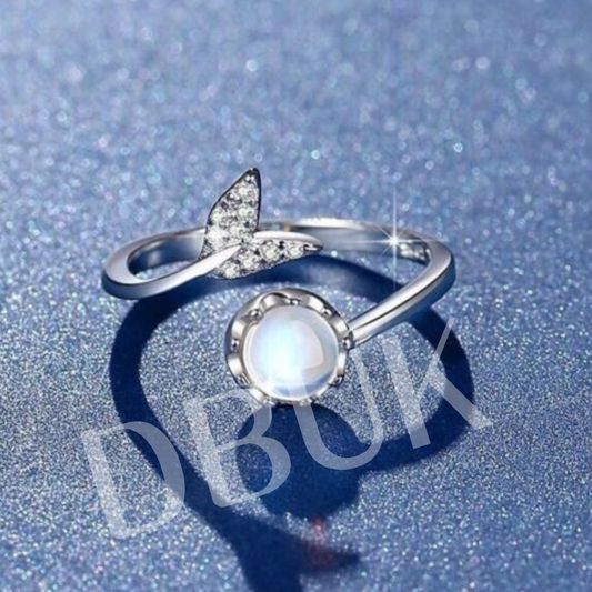 Mermaid Tail Sterling Silver Adjustable Ring