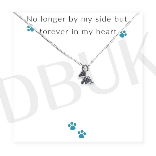 No Longer By My Side - Dog Necklace on Message Card