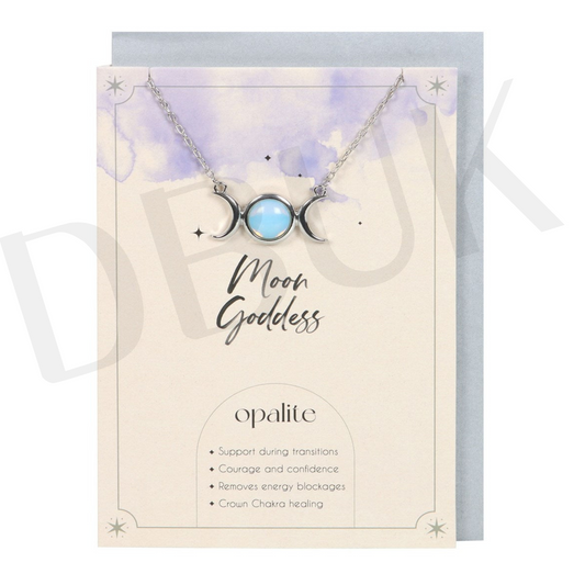 Opalite Triple Moon Necklace Card