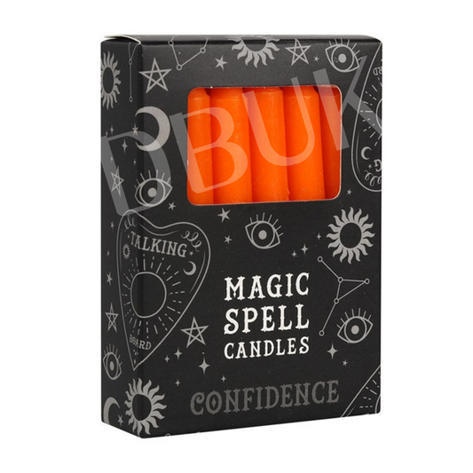 Pack of 12 Orange 'Confidence' Spell Candles