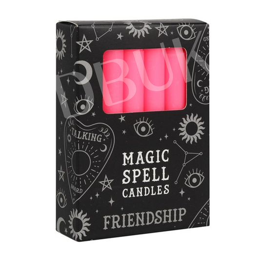 Pack of 12 Pink 'Friendship' Spell Candles