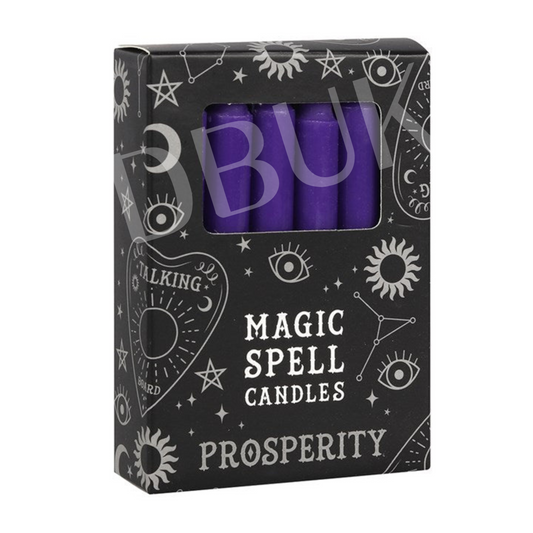 Pack of 12 Purple 'Prosperity' Spell Candles