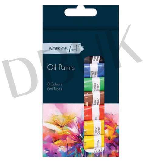 Pack of 8 6ml Oil Paint Tubes
