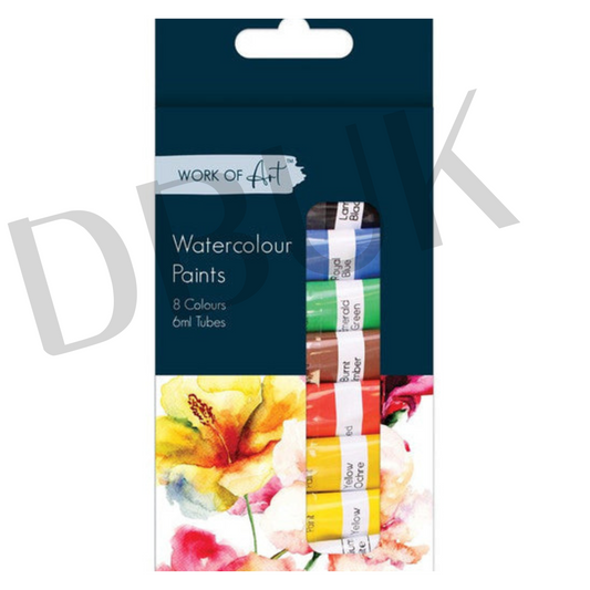 Pack of 8 6ml Water Colour Paint Tubes
