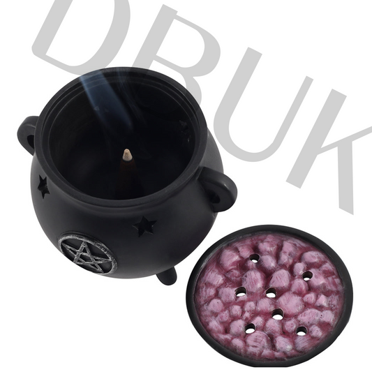 Pentagram Cauldron Incense Cone Holder