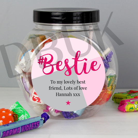 Personalised #Bestie Sweet Jar