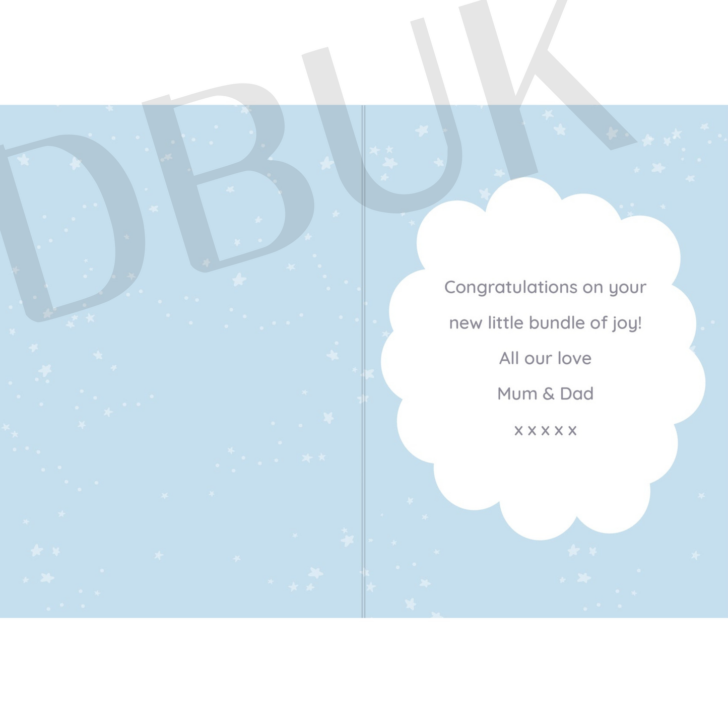 Personalised '10 Little Fingers' Blue Baby Card