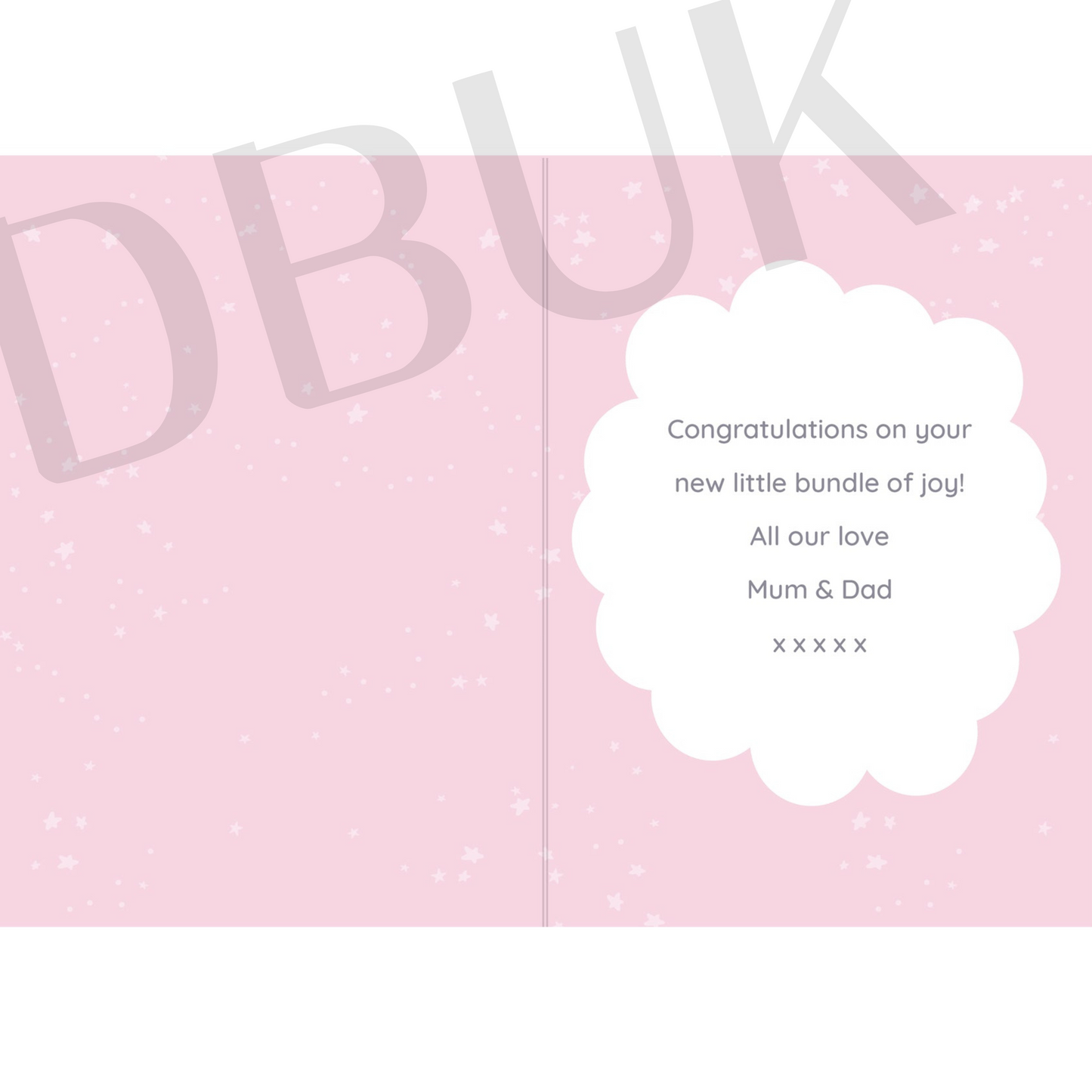 Personalised '10 Little Fingers' Pink Baby Card