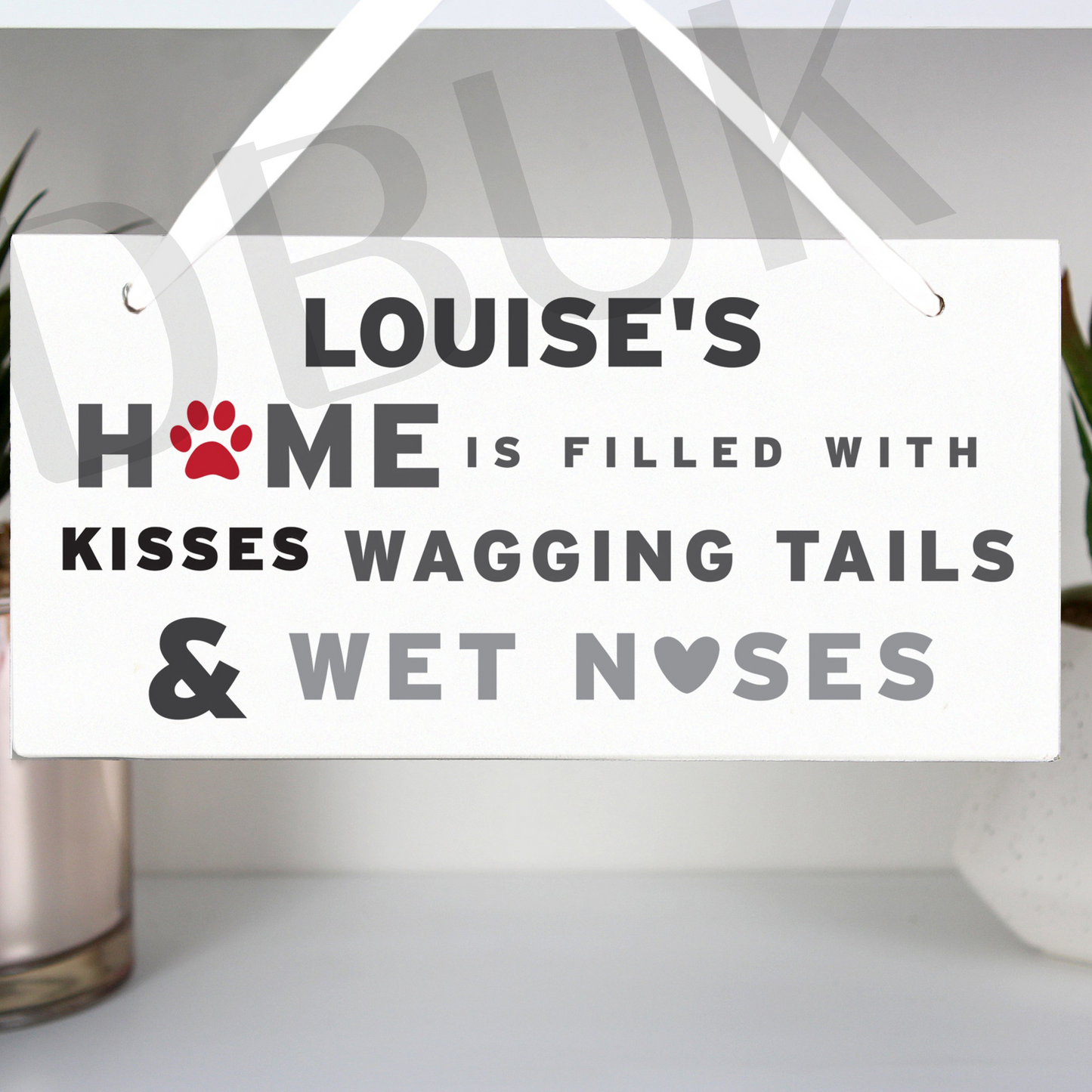 Personalised 'Wagging Tails' Dog Wooden Sign