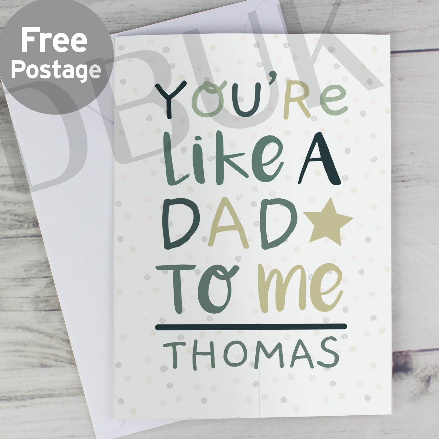 Personalised 'You're Like a Dad to Me' Card