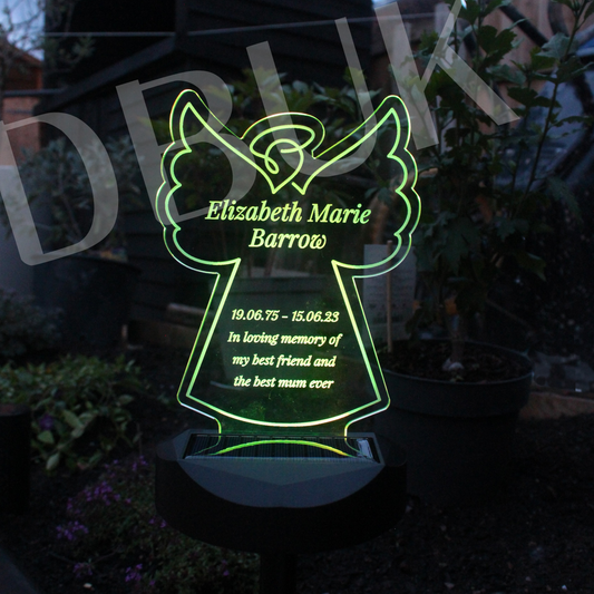 Personalised Angel Memorial Outdoor Solar Light