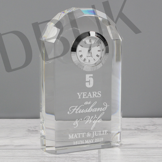 Personalised Anniversary Crystal Clock