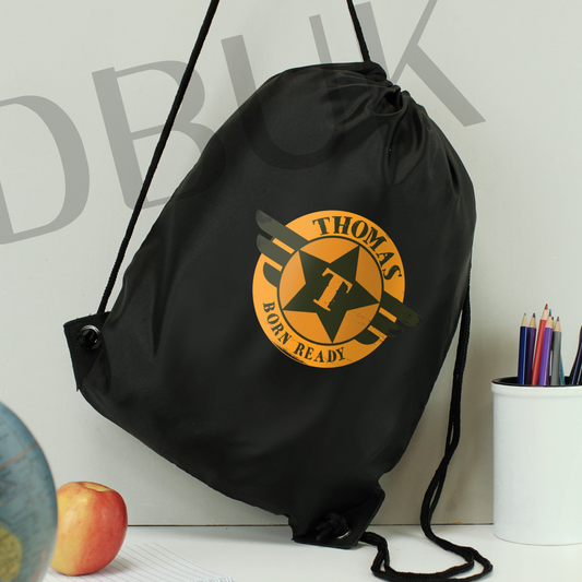 Personalised Badge Black Kit Bag