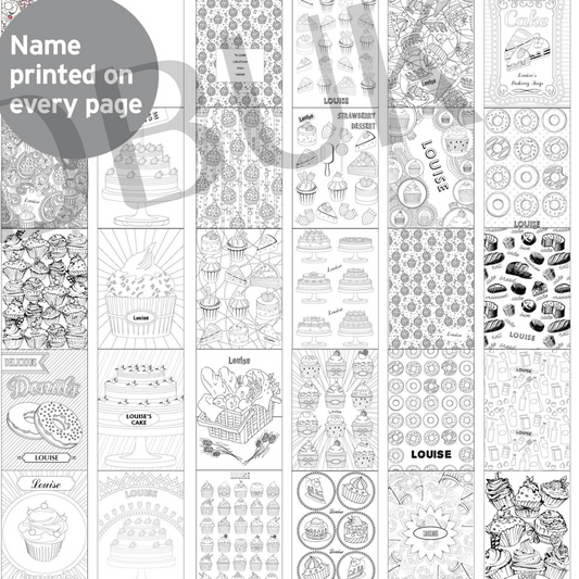 Personalised Baking Colouring Book