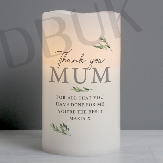 Personalised Botanical LED Candle