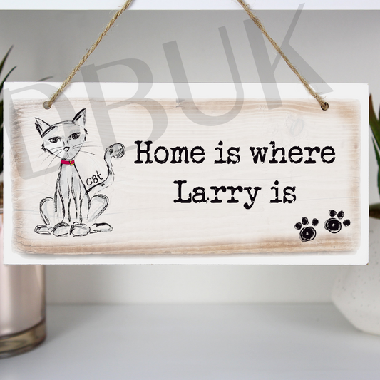 Personalised Cat Wooden Sign
