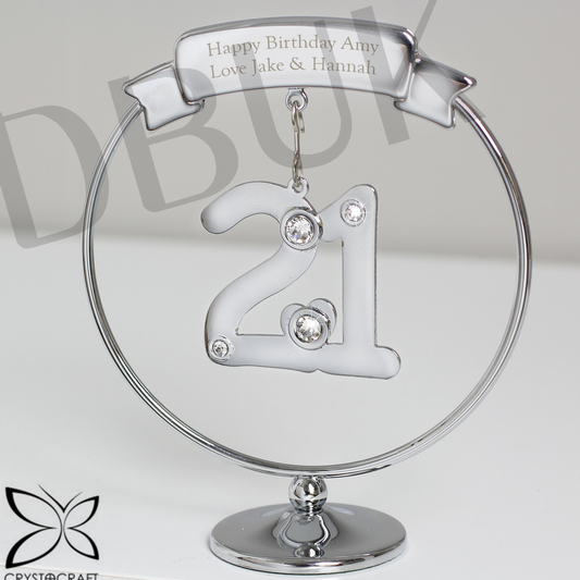 Personalised Crystocraft 21st Celebration Ornament