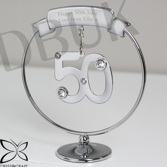 Personalised Crystocraft 50th Celebration Ornament