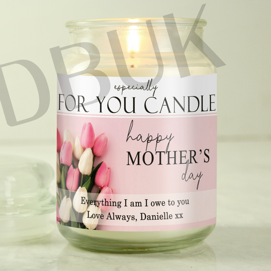 Personalised Especially For You Mothers Day Large Scented Jar Candle